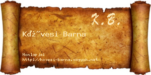 Kövesi Barna névjegykártya