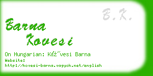 barna kovesi business card
