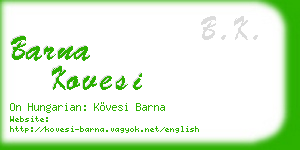 barna kovesi business card